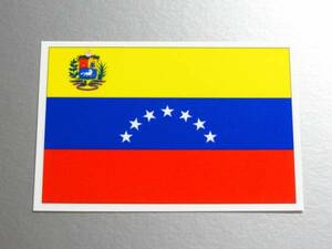 1■_ベネズエラ国旗ステッカー Sサイズ 5x7.5cm 1枚即買■Venezuela Flag sticker decal 耐水シール 南米 SA