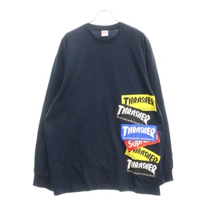 SUPREME シュプリーム Multi Logo L/S Tee マルチロゴ Tシャツ カットソー 長袖 ネイビー