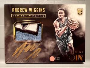 最高級金/99 RPA RC Auto Patch 14 Panini Noir Andrew Wiggins アンドリュー・ウィギンズ NBA ルーキー サイン Warriors バスケ All-star