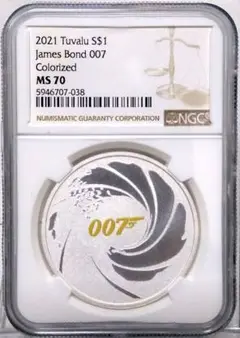 2021 James Bond 007 Colorized カラー銀貨 MS70