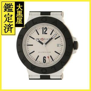 BVLGARI ブルガリ 腕時計 アルミニウム BB40AT アルミニウム/ラバー ホワイト文字盤 自動巻【472】SJ