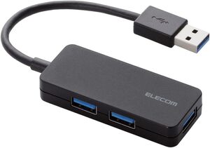 3ポート エレコム(ELECOM) USB3.0 ハブ 3ポート バスパワー ブラック U3H-K315BBK