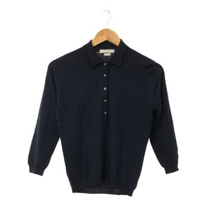 美品 JOHN SMEDLEY ジョンスメドレー ニット S ウール ポロシャツ 長袖 レディース AN1068A53