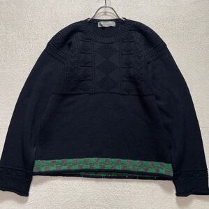 AD2000/COMME des GARONS HOMME/コムデギャルソンオム/エスニック柄/ケーブル/クルーネックニット/M/ウール/田中オム/アーカイブ