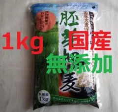 国産 大麦100％ 無添加 無漂白 胚芽押麦 1kg 食物繊維 精麦 米 麦 雑