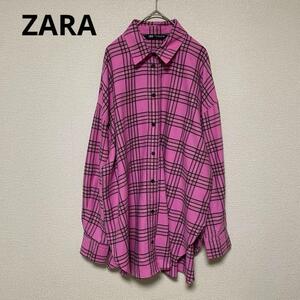 xx144 ZARA/トップスチェックオーバーサイズシャツ/長袖/秋冬向け