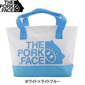 ★THE PORK FACE ザ・ポークフェイス ミニトートバッグ（ホワイト×ライトブルー）カートポーチ★送料無料★