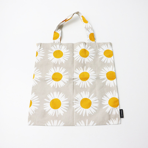 マリメッコ marimekko Auringonkukka アウリンゴンクッカ トートバッグ/グレー 花柄 ヒマワリ ひまわり フラワー【2400014107357】