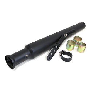 ブラック 黒 バイク アメリカン トランペット スリップオンマフラー 540mm W400 W650 W800 BOLT XL883 GN125 ルネッサ エストレヤ