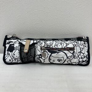 □43−1354 良品 tokidoki for LESPORTSAC トキドキ フォー レスポートサック ウエストバッグ ウエストポーチ ボディバッグ 黒 ブラック