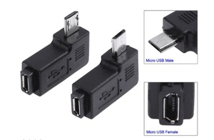 Micro マイクロ USB 2.0 アングル コネクター 左右あり 送料固定84円 （横出し サイド 90度 直角 L字 アダプター スマホ L型）