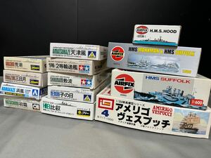 【A.set13】 未組立 軍艦等プラモデル 13個セット未組立AIRFIX.TAMIYA.FUJIMI.Hasegawaなど (一部パーツ不足有)