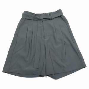 美品 アタッチメント ATTACHMENT PE CONPACT TWILL BELTED SHORTS ベルト付き ショーツ ショートパンツ 1 グレー AP41-044/9 メンズ