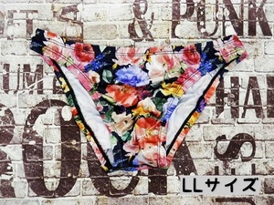 MT105◆LLサイズ メンズビキニパンツ ツルツル素材 フィット感抜群 花