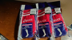 アシックスasics BASEBALL　ウイメンズ対応　W‘Sカラーソックス　BAE900 野球　(23~25㌢)３足まとめて未開封