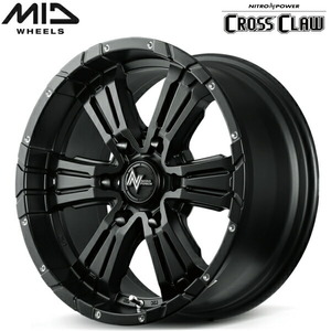 MID NITRO POWER CROSS CLAW 1本価格 セミグロスブラック+ピアスドリルド 6.5J-16インチ 6H139.7 インセット+38