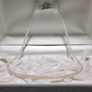 【2.5-4.5mm】ベビーパール アコヤ真珠 39.5cm ホワイト ネックレス 本真珠 アクセサリー SILVER pearl あこや パール