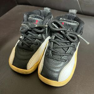 【希少品・入手困難】NIKE ナイキ BABY JORDAN XII ベビージョーダン12 スニーカー 9.5cm AIR JORDAN ホワイト ブラック 当時物！