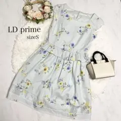 LD prime エルディープライム　花柄フレアワンピース　水色