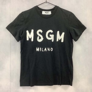 MSGM エムエスジーエム Tシャツ クルーネック ロゴ ブラック系 XS / 小型便OK [PT14336]