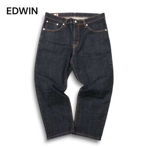 EDWIN エドウィン E50312 ストレッチ★ テーパード インディゴ デニム パンツ ジーンズ Sz.33 メンズ 日本製　C4B04782_A#R