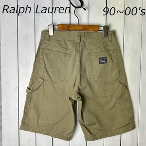 90s～00s POLO Ralph Lauren ペインター チノハーフパンツ 170 S～M カーキ オールド ラルフローレン ショーツ ショートパンツ●134