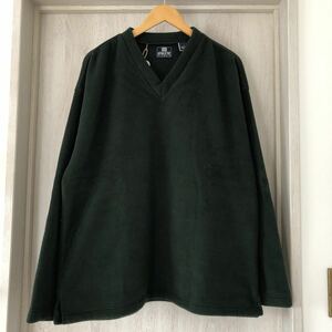 (k) 90s 90年代 GAP フリース カットソー USA製 デッドストック 長袖 サイズL 緑 グリーン Vネック 