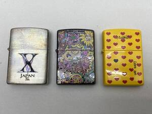 3点 未着火 ZIPPO ジッポ ライター 限定グッズ X JAPAN XVth HIDE ペイズリー レモネード イエローハート 喫煙具