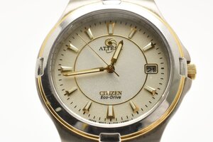 稼働品 シチズン アテッサ デイト エコドライブ E110-K16580 クオーツ メンズ 腕時計 CITIZEN