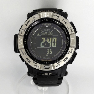 B24-2122 CASIO カシオ PRW-3510 G-SHOCK PRO TREK ジーショック プロトレック タフソーラー 電波 SSBACK 20BAR 黒 ブラック 腕時計 稼働品