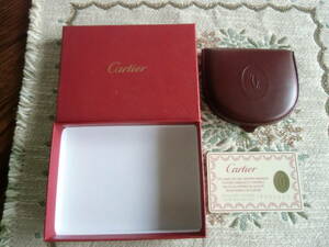 本物保証　カルティエ　Cartier　コインケース　小銭入れ　ボルドー色