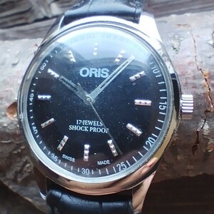 ●希少！●オリス■ORIS 手巻き機械式1980年代ヴィンテージメンズ腕時計アンティーク即納　男性人気ブランドｃ