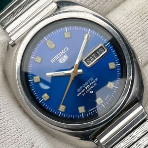 ビンテージ 精工舎SEIKOセイコー 5SPORTS 6119-8310 21石 希少 ブルーダイヤル ガラス新品 5スポーツ スピードタイマー 自動巻 未研磨