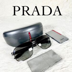 PRADA プラダ　サングラス　SPS54M　ブラックレンズ　グラデーション　シルバー・ブラックフレーム　プラダスポート