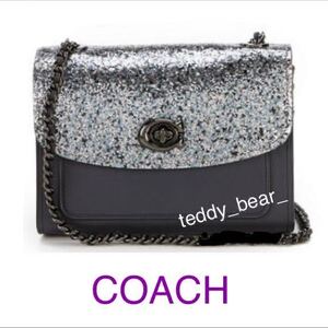 未使用に近い　美品　コーチ　COACH 38697 パーカー　18 グリッター　ミッドナイトネイビー　ショルダーバッグ