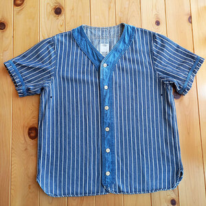 visvim DUGOUT SHIRT S/S INDIGO STRIPE 3 ベースボールシャツ ヴィズヴィム ストライプ デニム