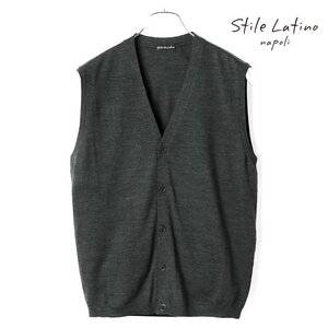 ◆【Stile Latino(スティレラティーノ)/ウールハイゲージVネックニットベスト(MGW21913)】[stl2380011-42]