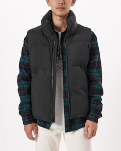 正規品 新品 Abercrombie＆Fitch アバクロンビー＆フィッチ US-XXL ヘビーウエイト パファーベスト 洗えるダウンベスト Black