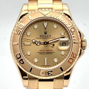 【ROLEX】 YACHT MASTER ヨットマスター168628 金無垢K18 P番 自動巻 総重量129.２g 腕時計【2023年10月オーバーホール済】