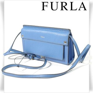 新品1円～★定価4.6万 FURLA フルラ レディース 牛革レザー ショルダーバッグ ウォレットショルダー お財布バッグ 正規店本物 ◆4902◆