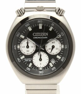 シチズン 腕時計 AN3660-81E TSUNO CHRONO ツノクロノ レコードレーベル クオーツ ブラック メンズ CITIZEN [0604]