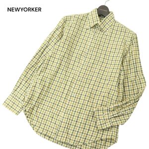 NEWYORKER ニューヨーカー 通年★ 長袖 ボタンダウン チェック シャツ Sz.M　メンズ　A4T08099_7#C