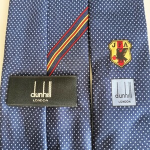 ダンヒル（Dunhill）×JFAサッカー日本代表ネイビーワンストライプネクタイ