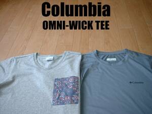 即戦力2着セットColumbiaアウトドアオムニウィックTシャツM正規PL3125コロンビアAE6316美品OMNI-WICKカットソー速乾性WOMEN-MENS