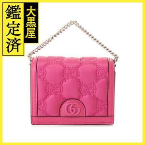 GUCCI グッチ ＧＧキルティング ミニ メッセンジャーバッグ ピンク レザー 723777【430】2148103635335