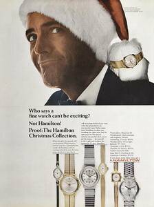 ☆稀少！時計広告/1960年代ハミルトン 時計広告/Hamilton Watches/クリスマス/Q