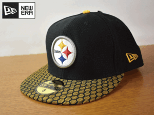 K217《未使用品》NEW ERA ニューエラ 59FIFTY【8 - 63,5cm】Pittsburgh Steelerd NFL フラット 帽子 キャップ USモデル