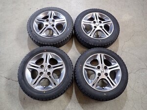 YS14582【送料無料155/65R14】ホンダ純正 N-BOX N-WGN N-ONEなどに 中古スタッドレス ■14×4.5J 100/4H ET45■1円スタート