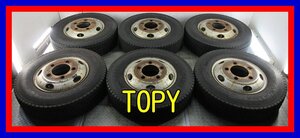 ■中古タイヤホイール■　TOPY 16インチ 5.5J +116.5 5H 203.2 29 146 YOKOHAMA iG91 195/85R16 114/112L ６本 激安 送料無料 J200