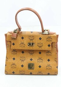 【ト静】 ◎ ★ MCM エムシーエム ハンドバッグ レザー 革 キャメル ブラウン ゴールド金具 レディース 画像参照 中古現状販売 GC015GCG0A